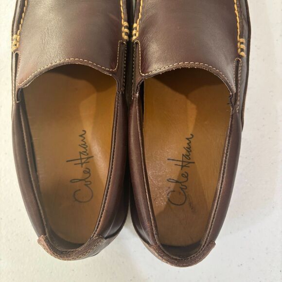 Cole Haan Men 9M Leather Tucker Venetian Driving Loafers French Roast Dark Brown main image 5